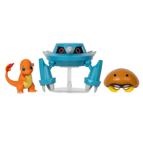 Pokemon - Kabuto, Charmander & Metang with Stand Battle Figure Set