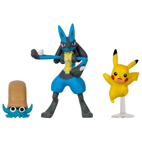 Pokemon - Omanyte, Pikachu & Lucario Battle Figure Set