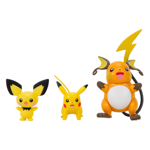 Pokémon Select Action Figures 3-Pack Evolution Pichu. Pikachu. Raichu