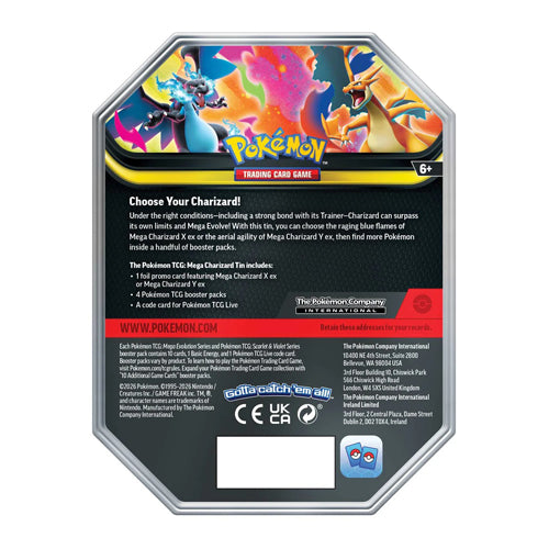 Pokemon TCG: Mega Charizard Y ex Tin | Zatu Games Pokemon TCG: Mega Charizard Y ex Tin | Zatu Games