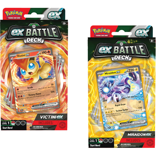 Pokemon TCG: Scarlet & Violiet - Obsidian Flames - Miraidon and Victini ex Battle Decks 2-Set