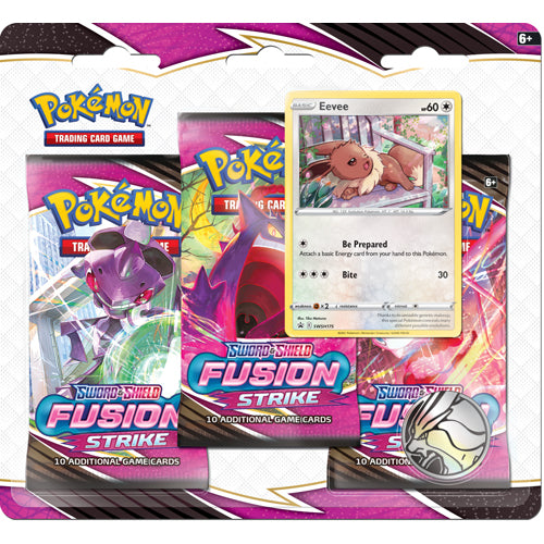 Pokemon TCG: Sword & Shield Fusion Strike 3-Pack Booster - Eevee