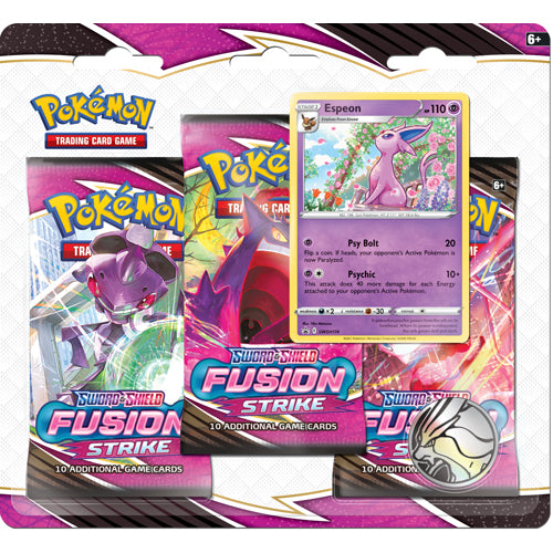 Pokemon TCG: Sword & Shield Fusion Strike 3-Pack Booster - Espeon