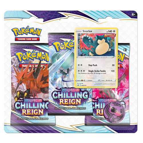 Pokemon TCG: Sword & Shield Chilling Reign 3-Pack Blister - Snorlax