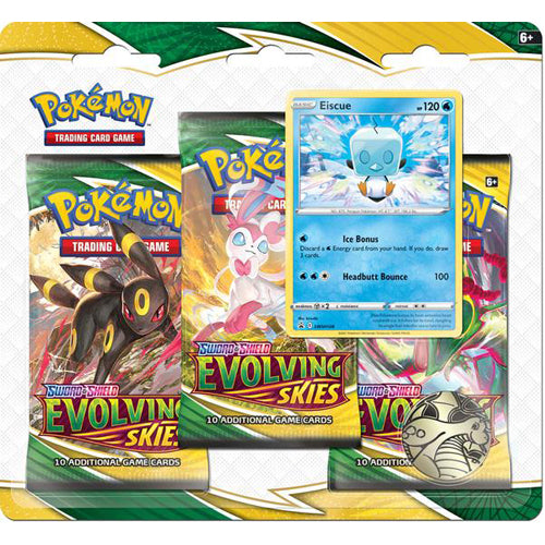 Pokemon TCG: Sword & Shield Evolving Skies 3-Pack Blister - Eiscue