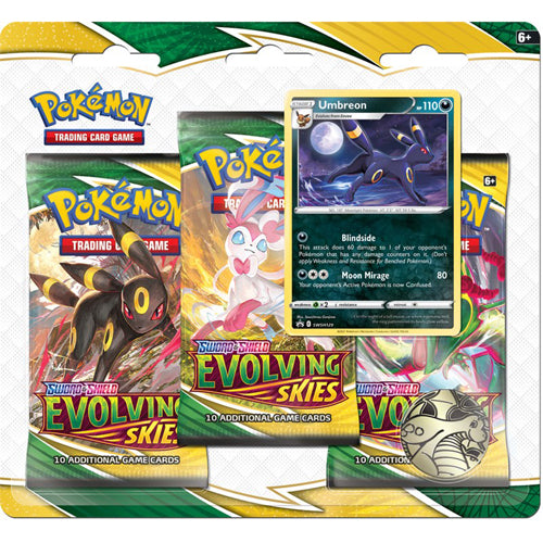 Pokemon TCG: Sword & Shield Evolving Skies 3-Pack Blister - Umbreon