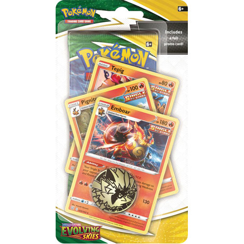 Pokemon TCG: Sword & Shield Evolving Skies Premium Checklane Blister - Emboar