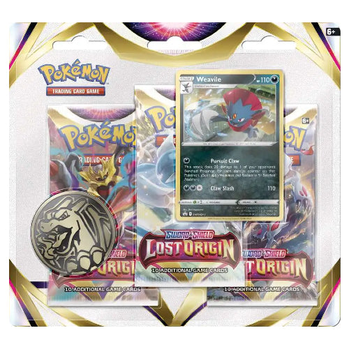 Pokemon TCG: Sword & Shield Lost Origin 3-Pack Booster - Weavile