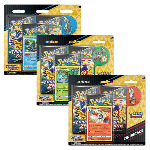 Pokemon TCG: Sword and Shield 12.5 Crown Zenith Pin Collection - 3 Set
