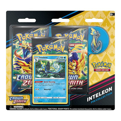 Pokemon TCG: Sword and Shield 12.5 Crown Zenith Pin Collection - Inteleon