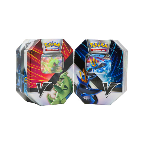Pokemon TCG: V Strikers Tin - Tyranitar V / Empoleon V 2 Set