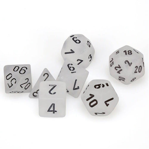 Poly 7 Set: Frosted Clear/black