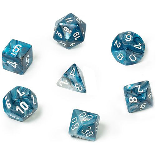 Poly 7 Set: Lustrous Slate w/white
