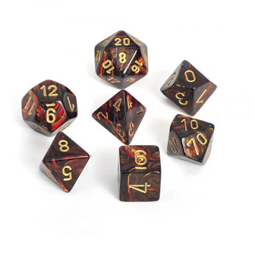 Poly 7 Set: Scarab Blue Blood/gold