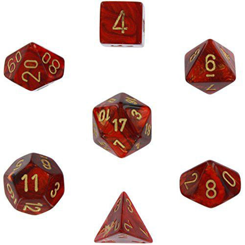Poly 7 Set: Scarab Scarlet/gold