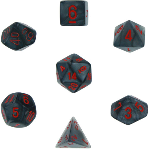 Poly 7 Set: Velvet Black/red