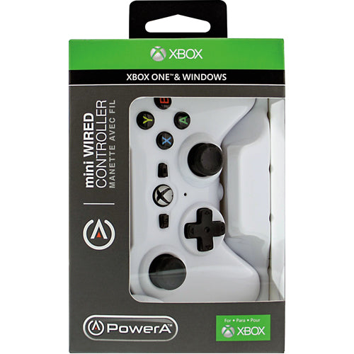 Power A Officially Licensed Xbox One Mini Wired Controller in White - Xbox One