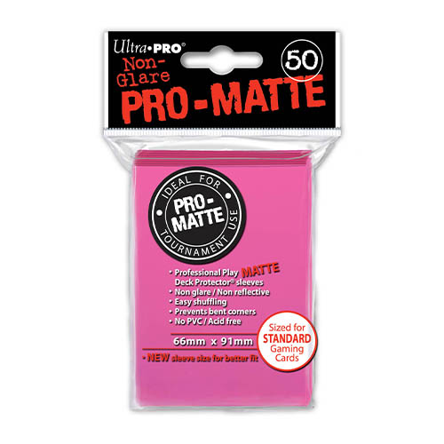 Pro Matte Bright Pink Deck Protector Sleeves