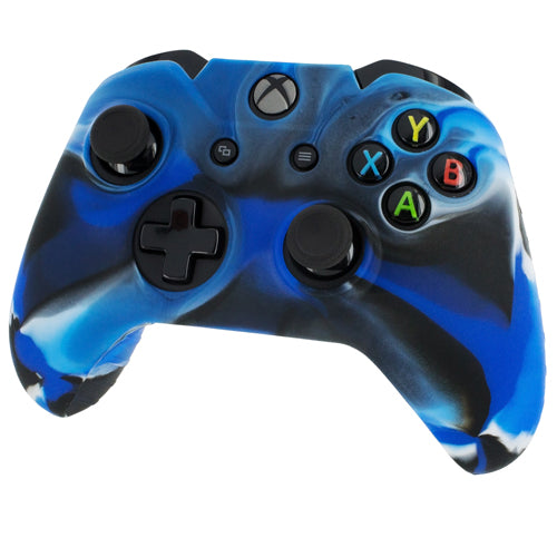 Pro Soft Silicone Protective Cover with Ribbed Handle Grip [Camo Blue] - Xbox One