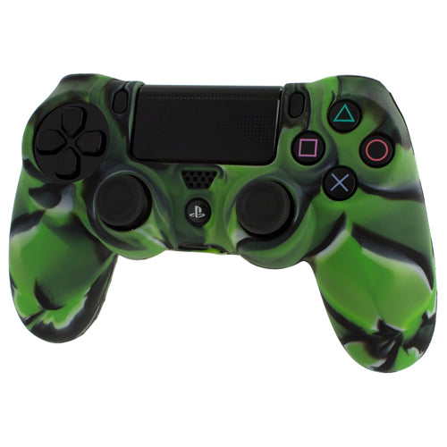 Pro Soft Silicone Protective Cover with Ribbed Handle Grip [Camo Green] - PS4