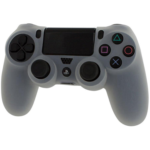 Pro Soft Silicone Protective Cover with Ribbed Handle Grip [Clear White] - PS4