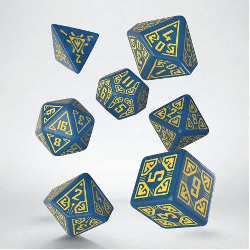 Q-Workshop Arcade Blue & yellow Dice Set