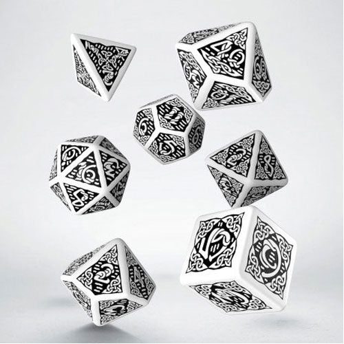 Q-Workshop Celtic 3D Revised Black & white Dice Set