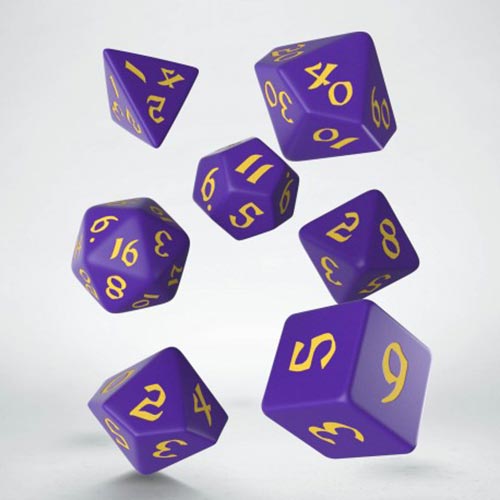 Q-Workshop Classic Runic Purple & Yellow Dice (7)