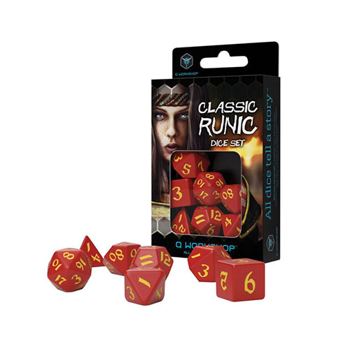 Q-Workshop Classic Runic Red & Yellow Dice Set (7)
