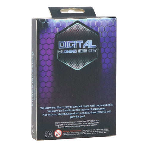 Q-Workshop Digital Glowing Dice Set: Radiant & Green