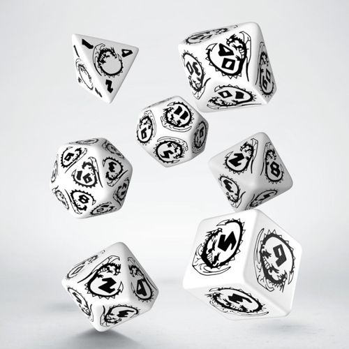 Q-Workshop Dragon Black & White Dice Set