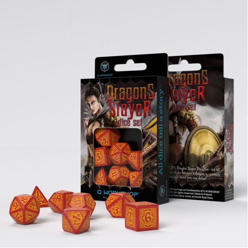 Q-Workshop Dragon Slayer Red & orange Dice Set