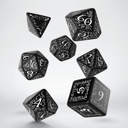 Q-Workshop Elvish Black & White Dice Set