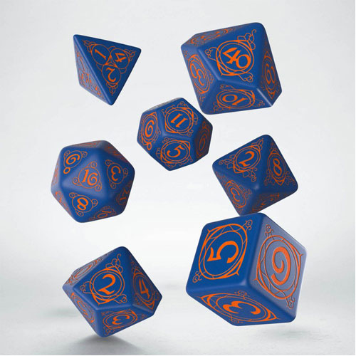 Q-Workshop Wizard Dark-blue & orange Dice Set
