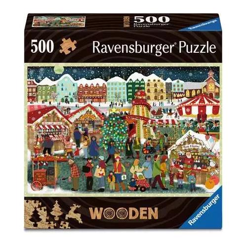 Ravensburger Christmas Market 500 Piece Wooden Jigsaw Puzzle