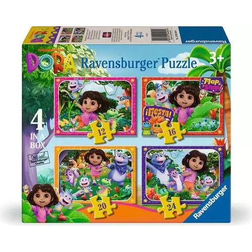 Ravensburger Dora 4 in a Box (12, 16, 20, 24 Piece) Jigsaw Puzzles