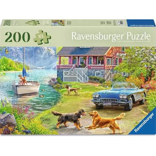 Ravensburger Feel Well & Puzzle - Summer Lake House, 200 Piece