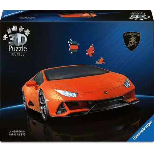 Ravensburger Iconics Lamborghini Huracan Orange, 108 Piece 3D Jigsaw Puzzle