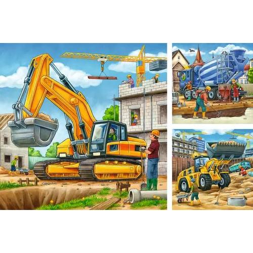 Ravensburger Large Construction Vehicles 3 x 49 Piece Jigsaw Puzzles