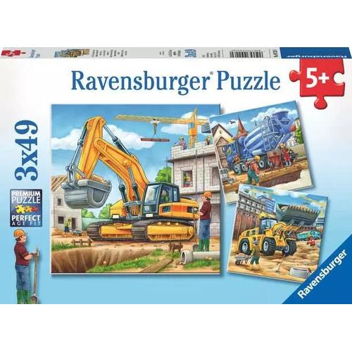 Ravensburger Large Construction Vehicles 3 x 49 Piece Jigsaw Puzzles