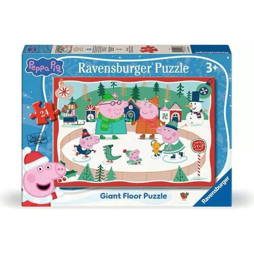 Ravensburger Peppa Pig Christmas 24 Piece Giant Floor Puzzle with Large Shaped Character Pieces