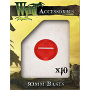 Red 30mm Translucent Bases - 10 Pack