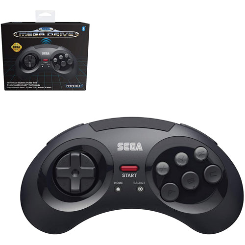 Retro-Bit Official SEGA MegaDrive Wireless Controller with Bluetooth (Black)