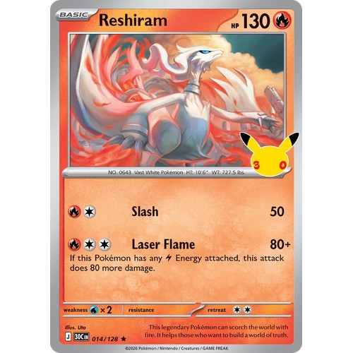 Reshiram 30C 014/128 - Holo