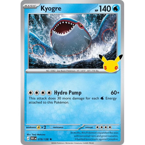 Kyogre 30C 019/128 - Holo