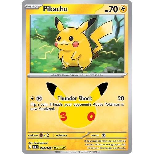 Pikachu 30C 023/128 - Holo
