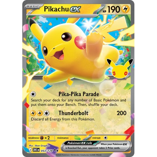 Pikachu ex 30C 053/128 - Holo