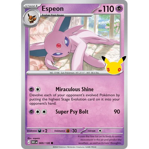 Espeon 30C 069/128 - Holo