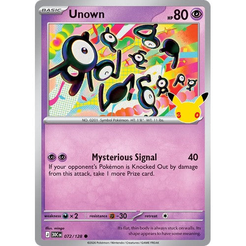 Unown 30C 072/128 - Holo