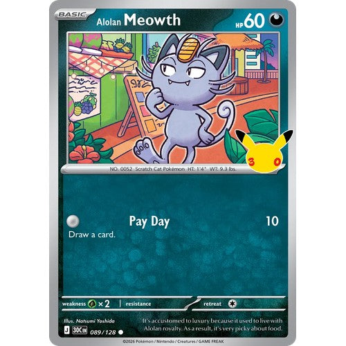 Alolan Meowth 30C 089/128 - Holo